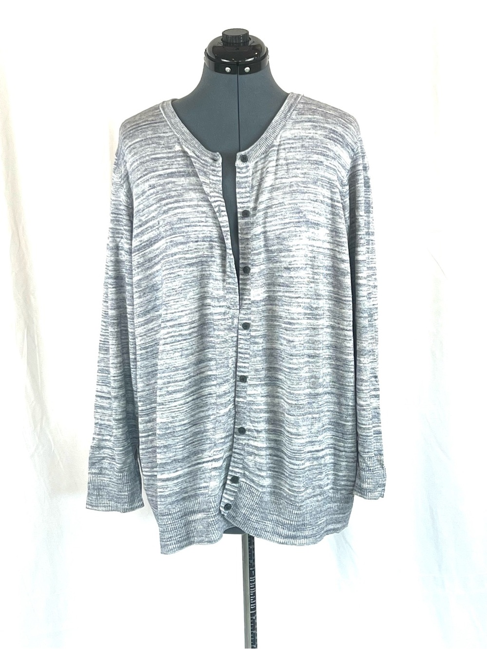 Croft & Barrow 3X Heather Blue button front cardigan sweater plus size 946